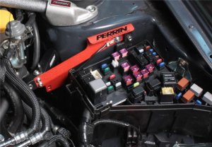 Subaru Legacy Master Cylinder Bracket - Perrin Performance - Red - `07-`09 Subaru Legacy Master Cylinder Bracket - Perrin Performance - Red - `07-`09